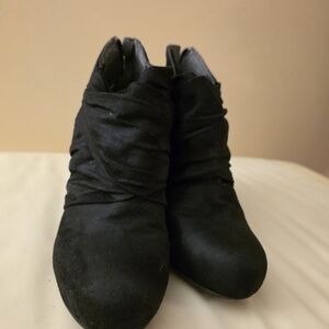 Victor Alfaro Black Suede Ankle Booties